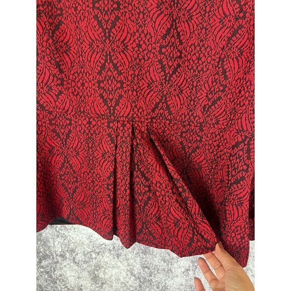 Coldwater Creek Jacket Women's W18 Red Jacquard Blazer Elegant Old Money Luxury - Picture 13 of 16